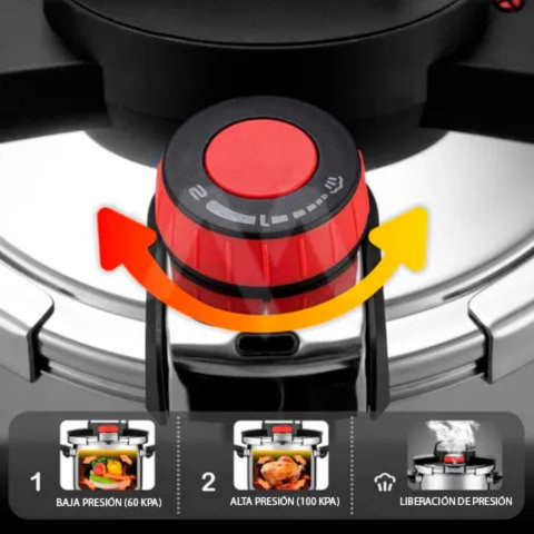 [Llévate 2 y paga 1] Olla de Presión TurboChef de Acero Inoxidable - A Prueba de Explosiones + REGALO: Kit de Utensilios
