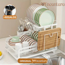 Escurridor 3 en 1 de Acero Inoxidable Multifuncional con Asas Plegables y Base Antideslizante +REGALO: Kit de Utensilios de Cocina