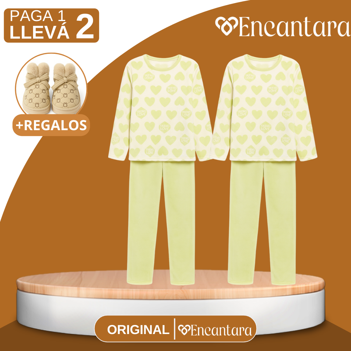 [Llevá 1 y Recibí 2] Pijama Femenino de Algodón y Poliéster (¡Comodidad para tus Noches de Sueño!) +REGALOS: Pantuflas