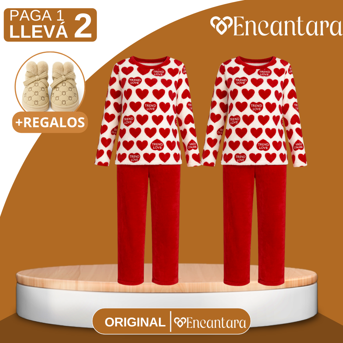 [Llevá 1 y Recibí 2] Pijama Femenino de Algodón y Poliéster (¡Comodidad para tus Noches de Sueño!) +REGALOS: Pantuflas