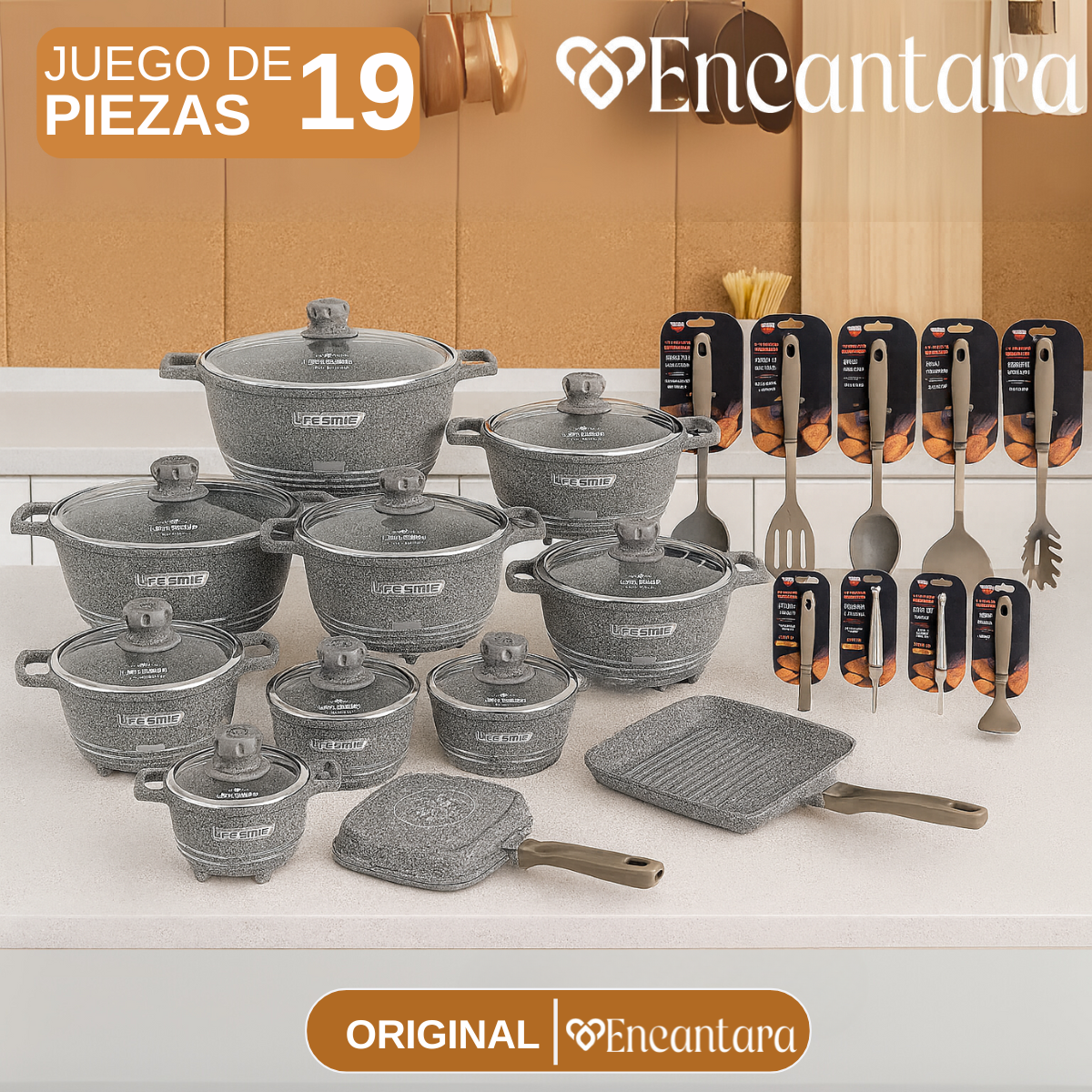 Conjunto de Ollas de Cerámica 19 Piezas Antiadherentes [ÚLTIMAS UNIDADES]