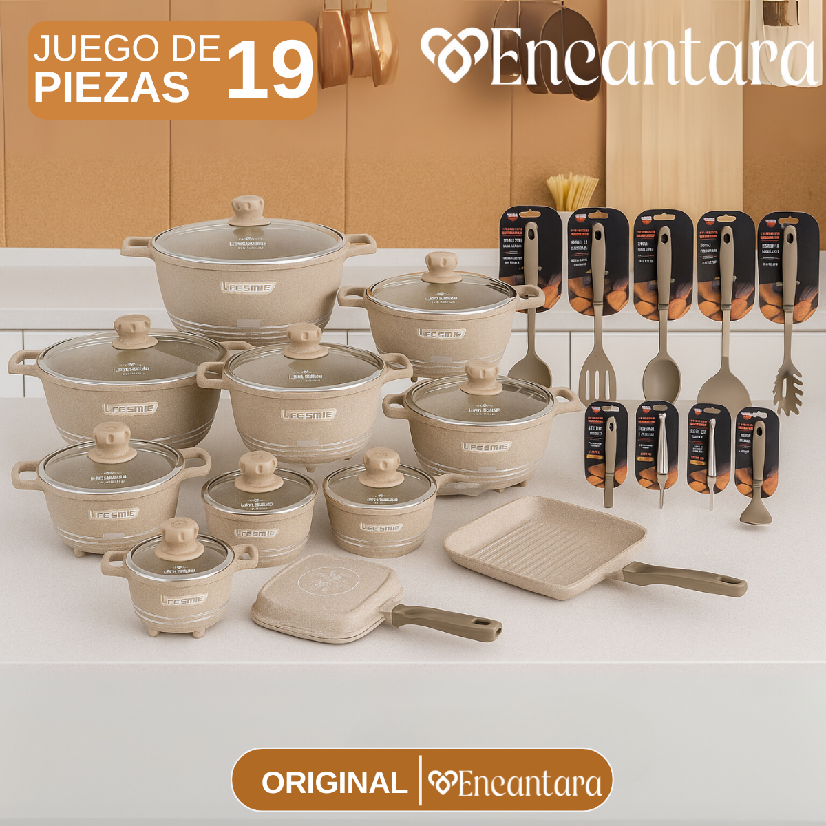Conjunto de Ollas de Cerámica 19 Piezas Antiadherentes [ÚLTIMAS UNIDADES]